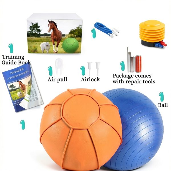 Herding Ball BabieDtOyG 25 Inch Blue Horse Toy with Green Cover-3